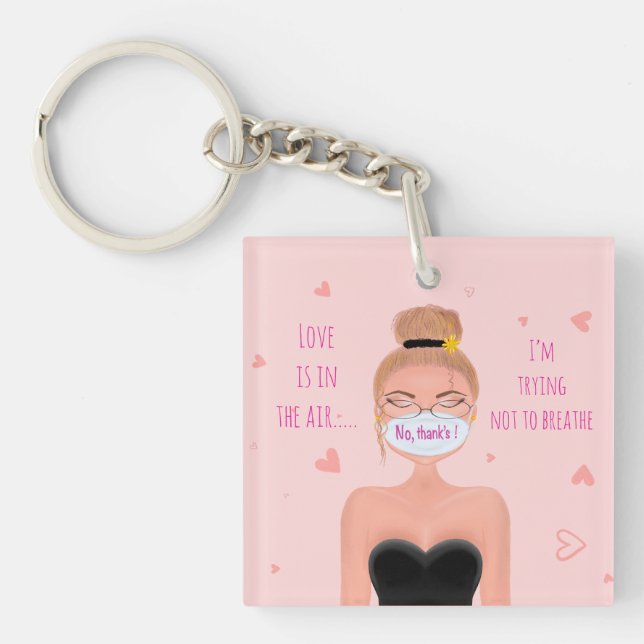Porte-clefs Drôle de Saint-Valentin Anti-Romantique (Devant)
