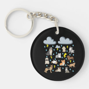 Porte-clefs Drôle d'expression anglaise Il pleut des chats et 