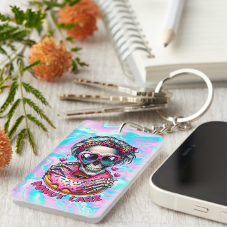 Porte-clefs Drôle donut care mot art squelette