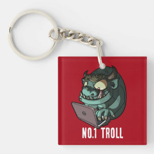 Porte-clefs Drôle Internet Troll Numéro 1 Troll Portable Carto