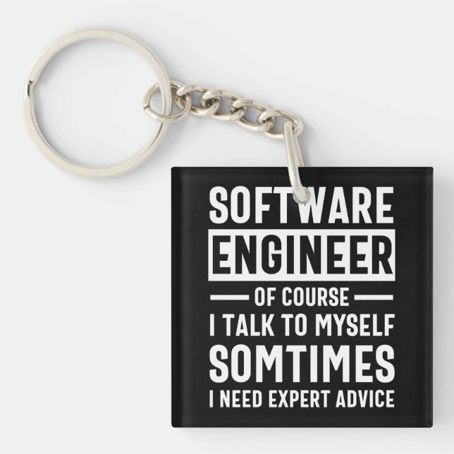 Porte-clefs Drôle logiciel de programmation ingénieur cadeau (Devant)