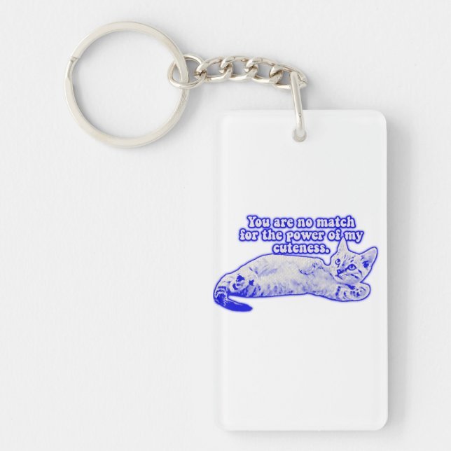 Porte-clefs Drôle mème de chat grincheux pour chaton et amoure (Devant)