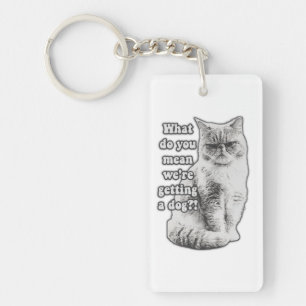 Porte-clefs Drôle mème de chat grincheux pour les amateurs et