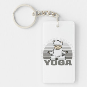 Porte-clefs Drôle mignon lama faisant du yoga. drôle pose yoga