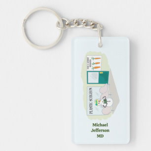 Porte-clefs Drôle Mme Frosty au dessin animé d'un chirurgien p