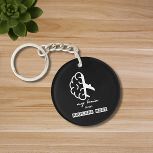 Porte-clefs Drôle Mon Cerveau est en Mode Avion Collègue Simpl