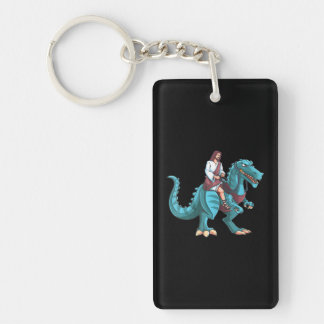 Porte-clefs Drôle Parodie Jésus équitation Dinosaur Mème Dino