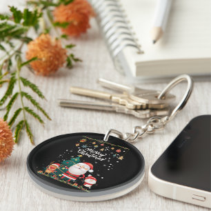 Porte-clefs Drôle Père Noël, Snowman, Reindeer Joyeux Noël