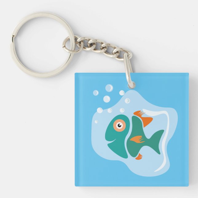 Porte-clefs Drôle Poisson élégant (Devant)