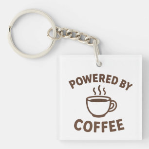 Porte-clefs Drôle Porte - clé de café - "Powered by Coffee"