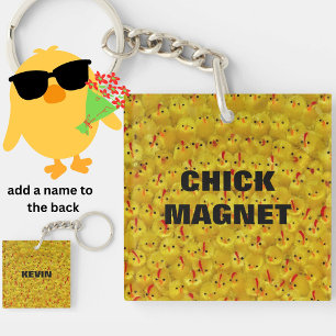 Porte-clefs Drôle POULET MAGNET Jaune Poussins de Pâques