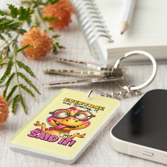 Porte-clefs Drôle sarcasme dragon mot art (Devant droit)