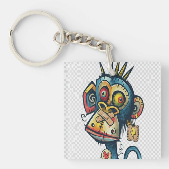 Porte-clefs Drôle singe de dessin (Devant)