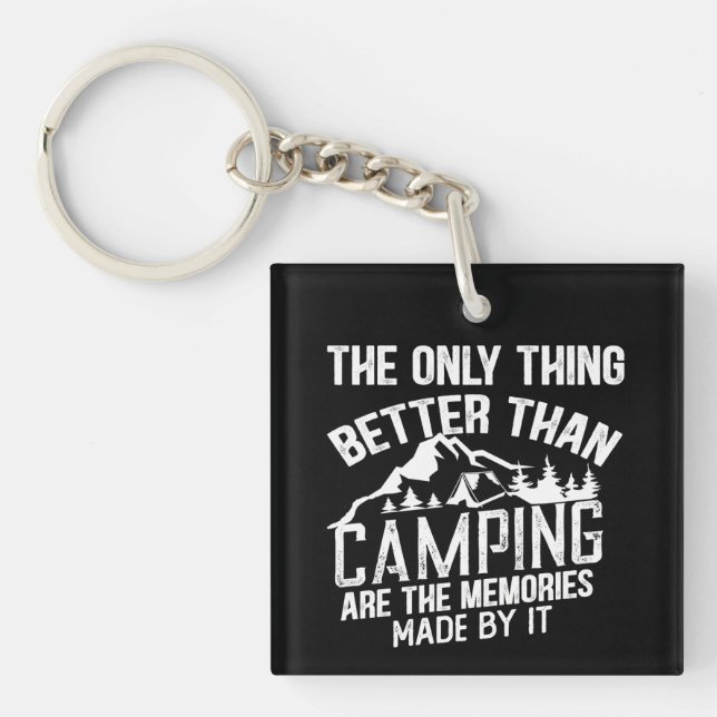 Porte-clefs Drôle slogan de camping été citations (Devant)