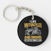 Drummer Drumming J'Aime Les Motos Et Les Drums