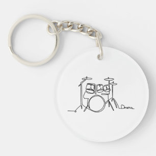 Porte-clefs Drummer Music Design Drums One-Line