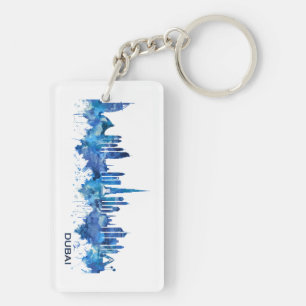 Porte-clefs Dubaï Skyline Blue
