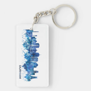Porte-clefs Durham Caroline du Nord Skyline Blue