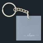 Porte-clefs Dusty Blue minimaliste moderne Monogramme élégant<br><div class="desc">Découvrez notre Dusty Blue Minimalist Modern Monogram Elegant Collection : Elevez votre style avec une sophistication sobre et un charme intemporel. Notre collection présente des motifs minimalistes dans une teinte bleu roux apaisante, rehaussée d'élégants monogrammes adaptés à votre goût personnel. De la papeterie raffinée aux accessoires polyvalents, chaque pièce de...</div>