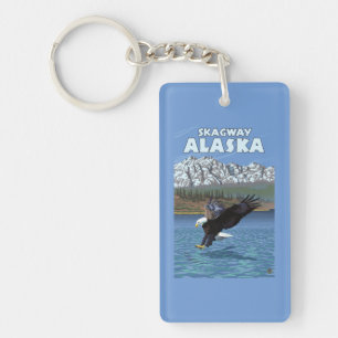 Porte-clefs Eagle chauve plongeant - Skagway, Alaska