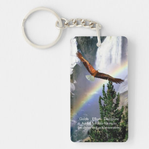 Porte-clefs Eagle vole au-dessus de l'arc-en-ciel - porte -