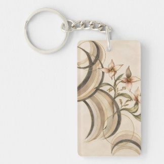 Porte-clefs Earthy Abstract Floral & Calligraphy Lines Art Pri