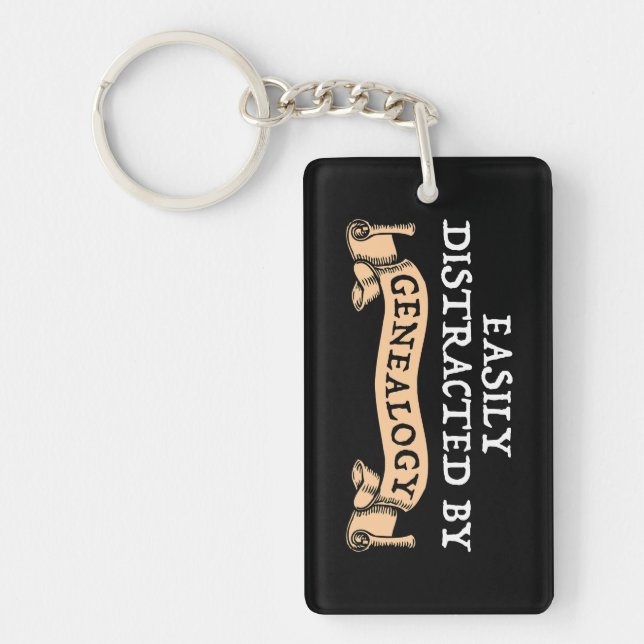 Porte-clefs Easily Distracted By Genealogy (Devant)