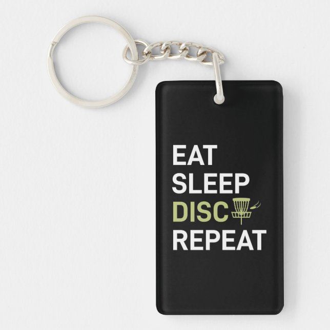 Porte-clefs Eat Sleep Disk Golf Répéter (Devant)