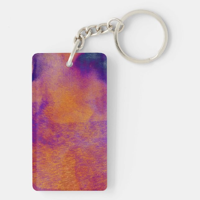 Porte-clefs Eau couleur rouge jaune bleu violet art graphique (Dos)