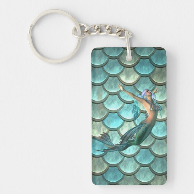 Porte-clefs Écailles de queue de sirène sur sirène (Devant)