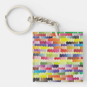 Porte-clefs échantillons aquarelles ondulés