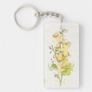 Porte-clefs Éclaboussure jaune florale