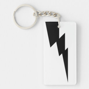 Porte-clefs Éclair blanc et noir tonnerre