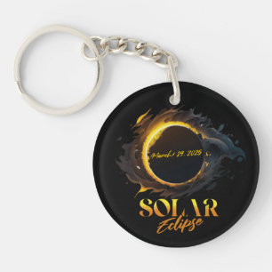 Porte-clefs Éclipse solaire 29 mars 2025 Commémoratif