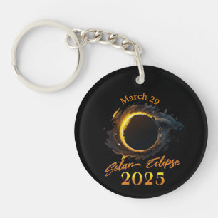 Porte-clefs Éclipse solaire 29 mars 2025 Commémoratif