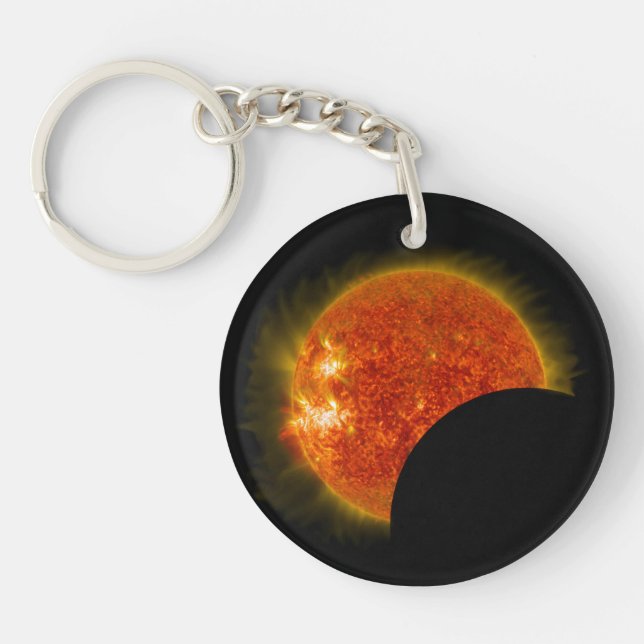Porte-clefs Éclipse solaire en cours (Devant)