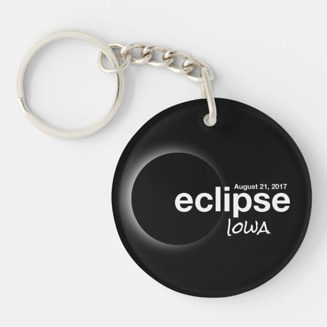 Porte-clefs Éclipse solaire totale 2017 - Iowa (Devant)