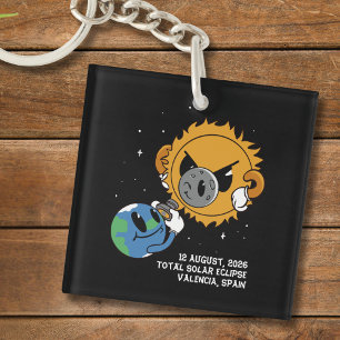 Porte-clefs Éclipse Solaire Totale 2026 Espagne Photobomb