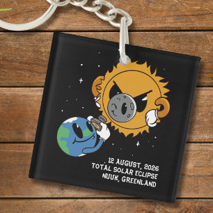Porte-clefs Éclipse solaire totale 2026 Groenland Photobomb