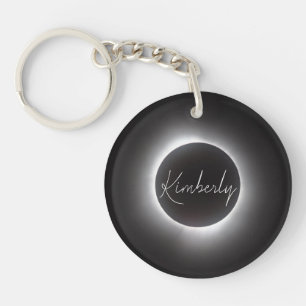 Porte-clefs Éclipse solaire totale avec nom