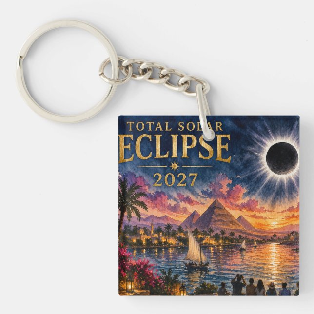 Porte-clefs Éclipse totale de soleil 2027 Égypte (Devant)