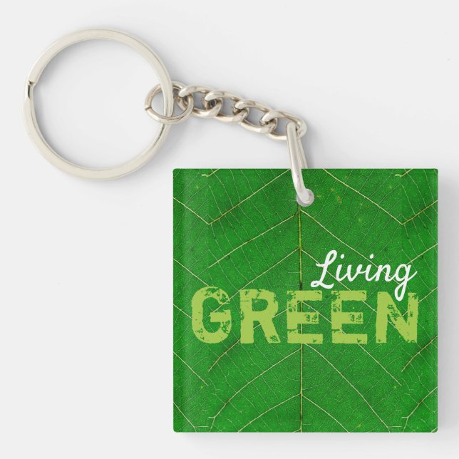 Porte-clefs Eco Friendly Living Green (Devant)