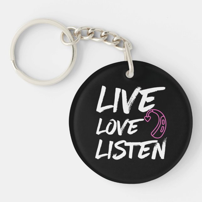 Porte-clefs Écouter l'amour en direct - Sensibilisation des so (Devant)