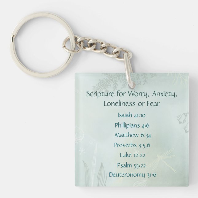 Porte-clefs Écriture biblique pour l'inquiétude, l'anxiété, la (Devant)