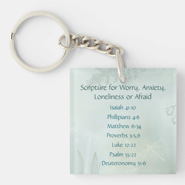 Porte-clefs Écriture biblique pour l'inquiétude, l'anxiété, la (Devant)