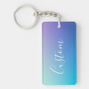 Porte-clefs Écriture de script moderne éditable   Ombre coloré