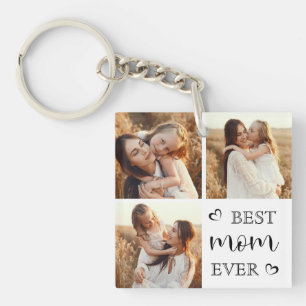 Porte-clefs Écriture élégante et tendance et photos de famille