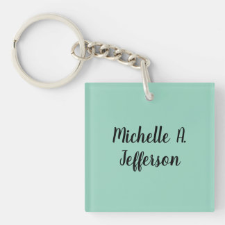 Porte-clefs Écriture manuscrite Turquoise légère Nom créatif t