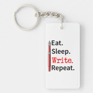 Porte-clefs Ecrivain de répétition d'écriture du sommeil de l'