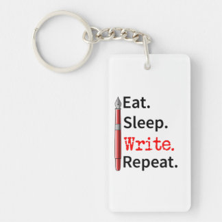 Porte-clefs Ecrivain de répétition d'écriture du sommeil de l'